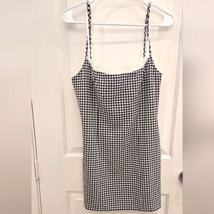 Revolve Black and White gingham and Lace Dress, Size M.
